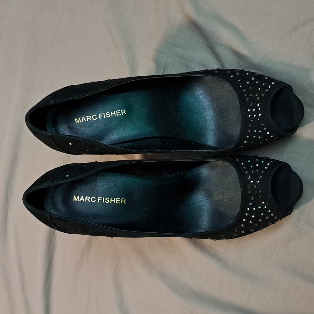 Marc Fisher Black Studded Heels